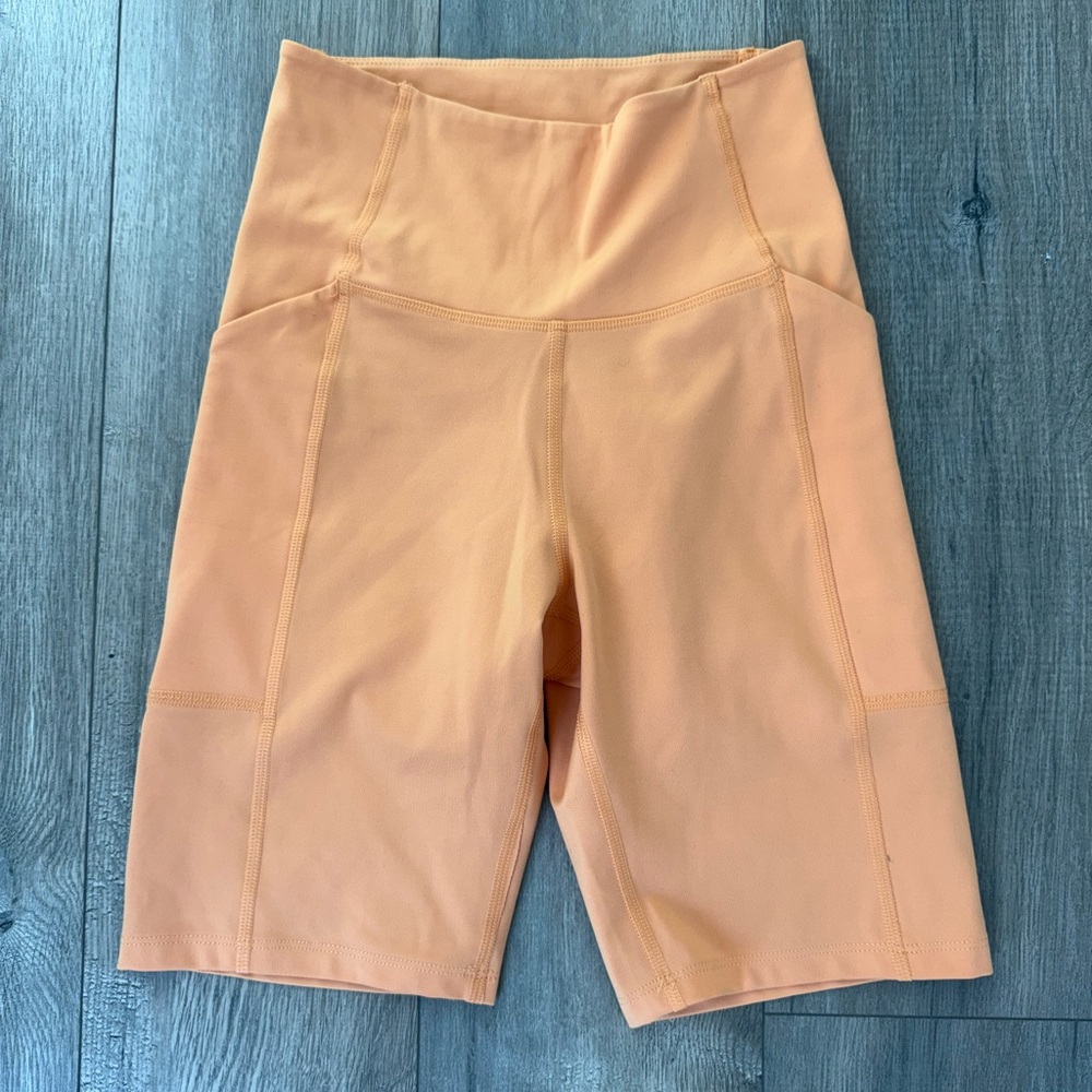 Girlfriend Collective High Waist Orange Shorts